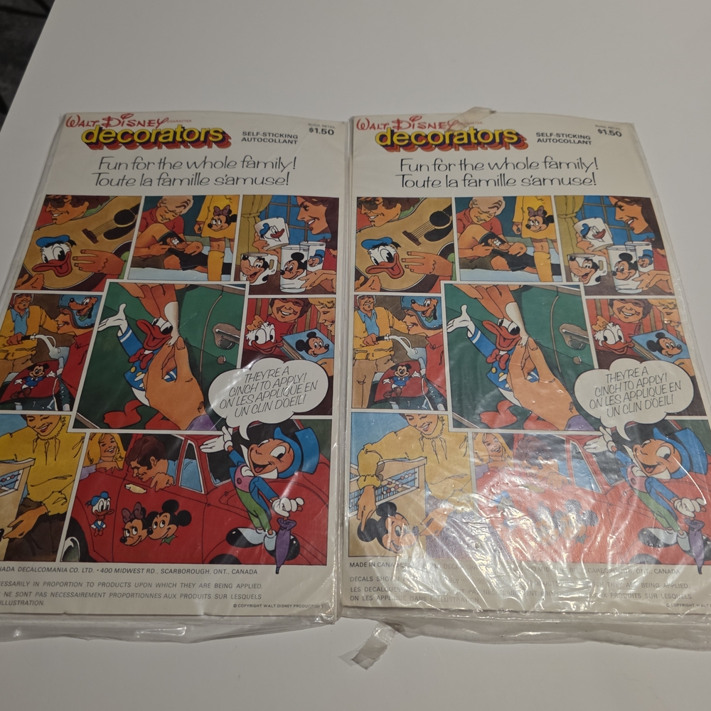 Vintage Walt Disney Donald Duck Decorators Self-Sticking Decal Sticker Lot of 2 - Picture 7 of 11
